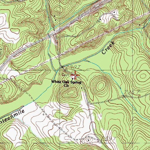 Topographic Map of White Oak Spring Church, SC