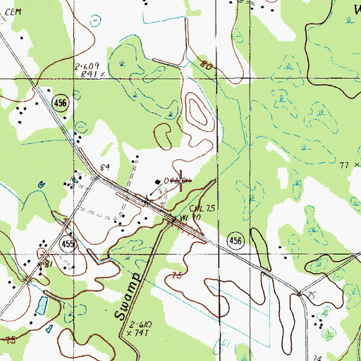 Topographic Map of Whiteoak School (historical), SC