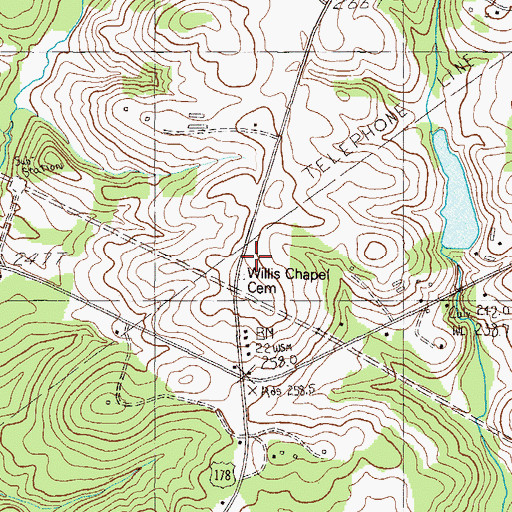 Topographic Map of Willis Chapel, SC