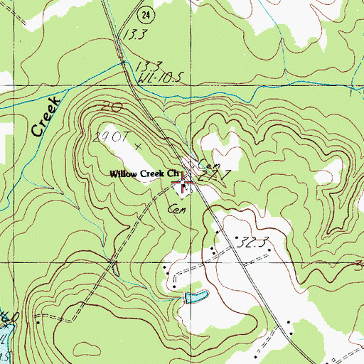 Topographic Map of Willow Creek Church, SC