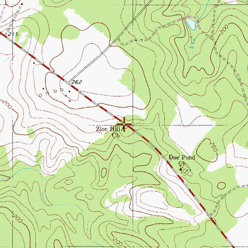 Topographic Map of Zion Hill Church, SC