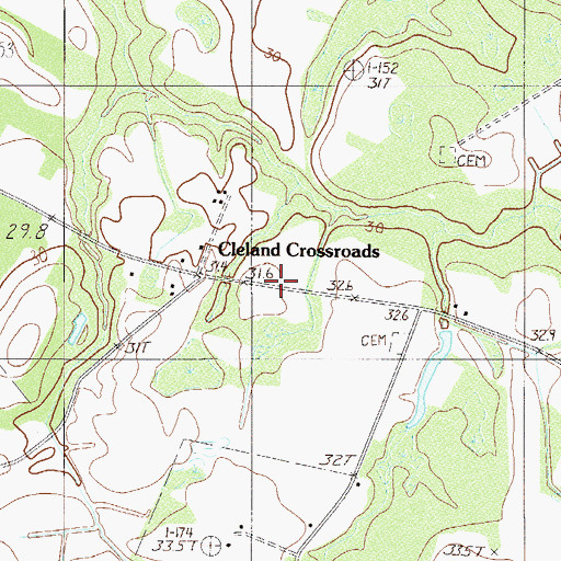 Topographic Map of Cleland School (historical), SC