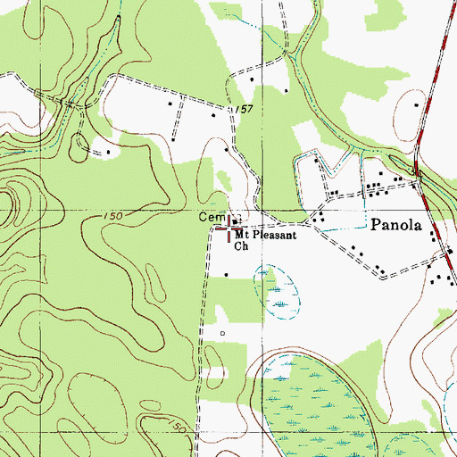 Topographic Map of New Panola School (historical), SC