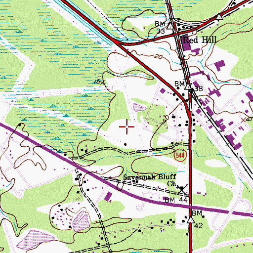 Topographic Map of Waccamaw Elementary School, SC