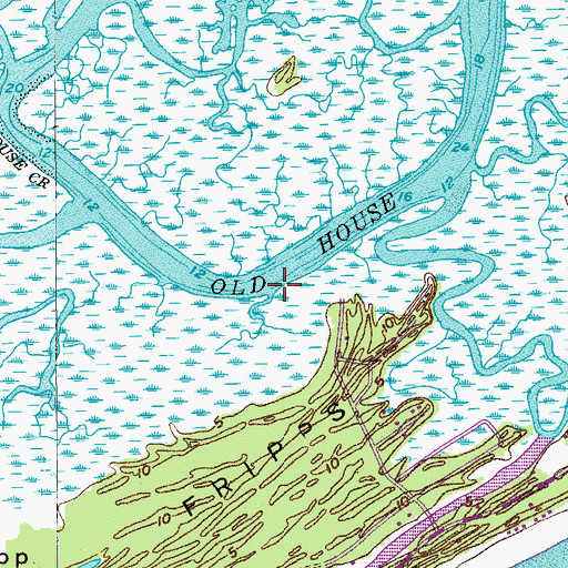 Topographic Map of Fripp Island Emergency Heliport, SC