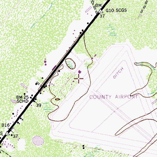 Topographic Map of Georgetown County Airport, SC