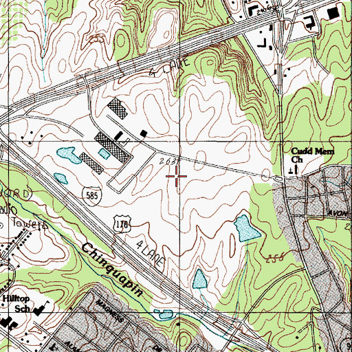 Topographic Map of Milliken and Company Heliport, SC
