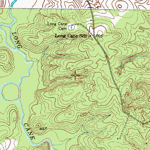 Topographic Map of Long Cane Scenic Area, SC