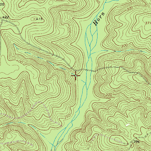 Topographic Map of Horn Creek Hiking Trail, SC