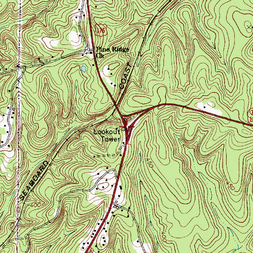 Topographic Map of Whitmire Lookout, SC