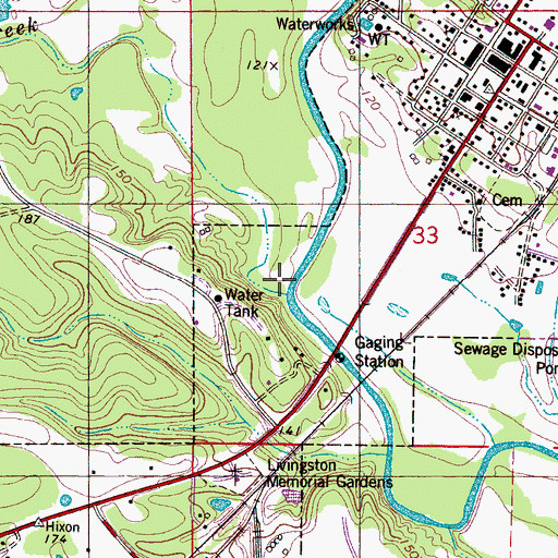 Topographic Map of Potts Creek, AL