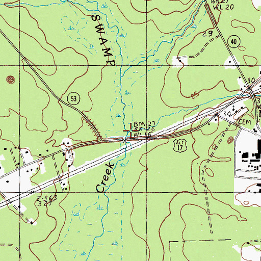 Topographic Map of Island Branch, SC