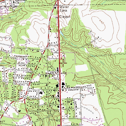 Topographic Map of New Ellenton Post Office, SC
