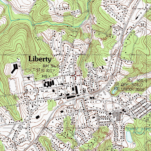 Topographic Map of Liberty Post Office, SC