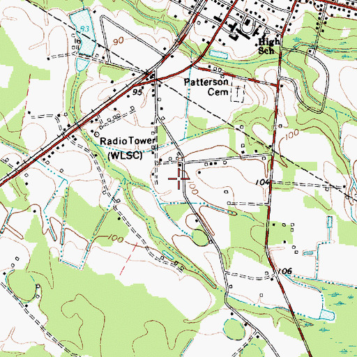 Topographic Map of WLSC-AM (Loris), SC