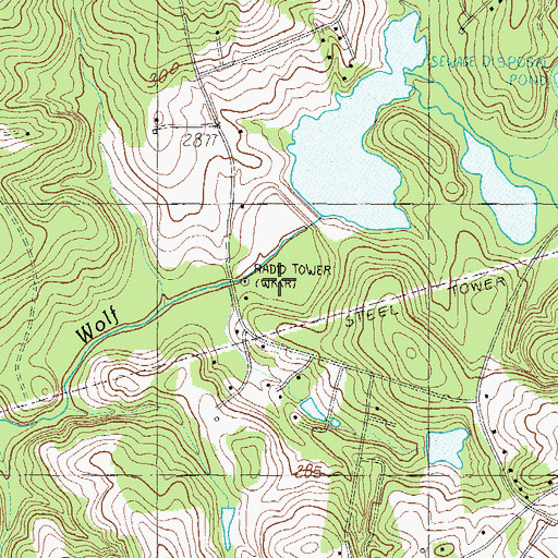 Topographic Map of WTBI-AM (Pickens), SC
