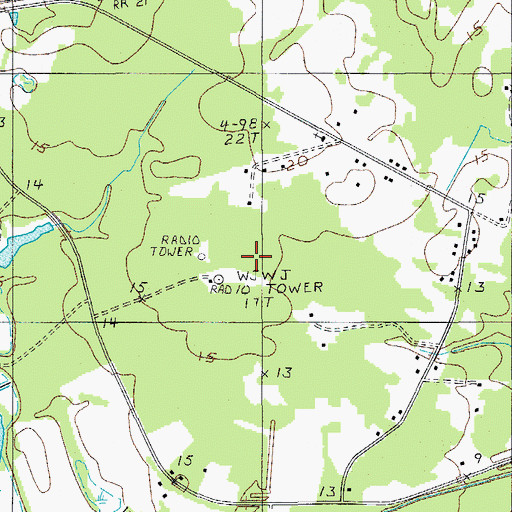 Topographic Map of WJWJ-FM (Beaufort), SC