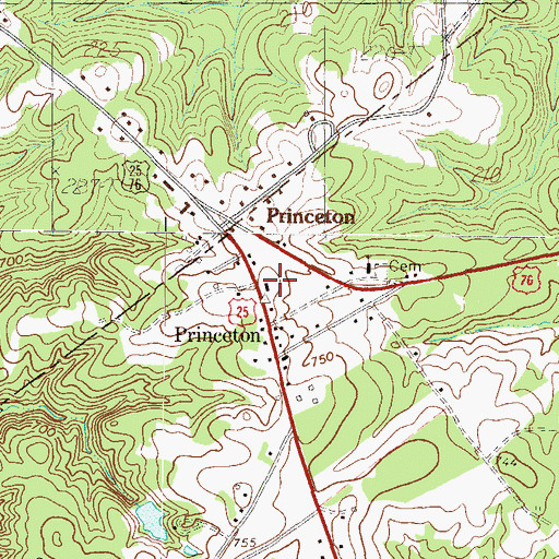 Topographic Map of WECE-FM (Due West), SC