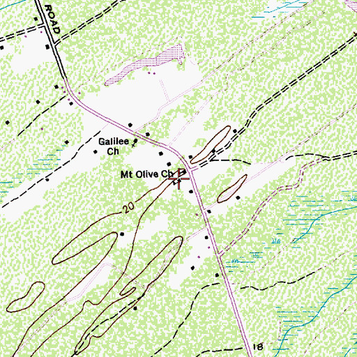 Topographic Map of WTUB-FM (Georgetown), SC