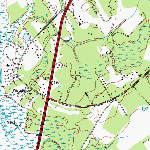 Topographic Map of WAVF-FM (Hanahan), SC