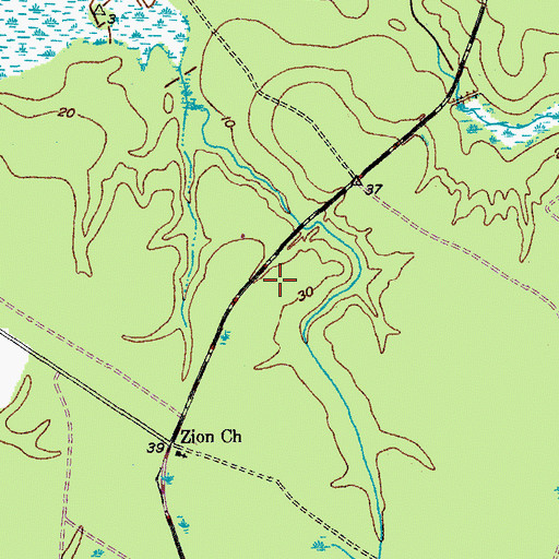 Topographic Map of WWWZ-FM (Summerville), SC