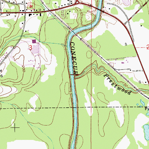 Topographic Map of Prestwood Creek, AL