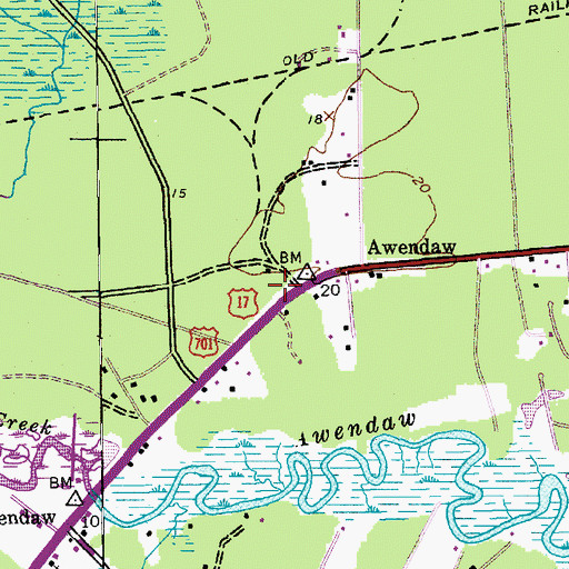 Topographic Map of Awendaw Chapel (historical), SC