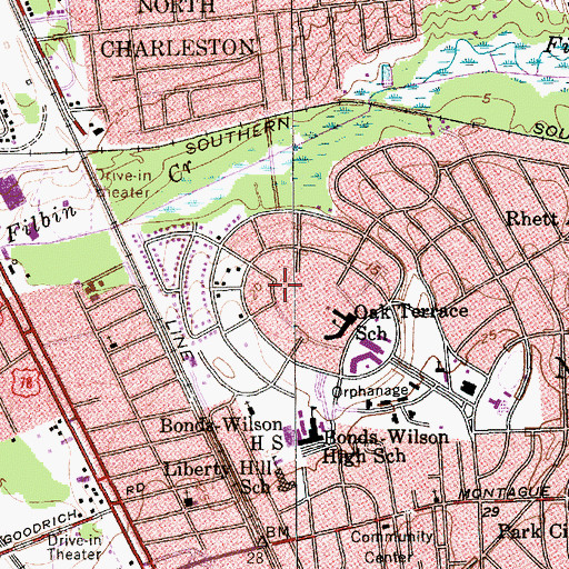Topographic Map of Cooper River Education Center, SC