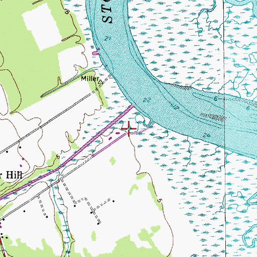 Topographic Map of Exchange Landing, SC