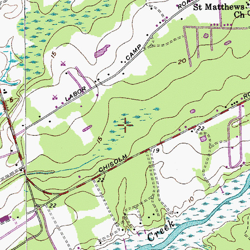 Topographic Map of Isinglass Swamp, SC