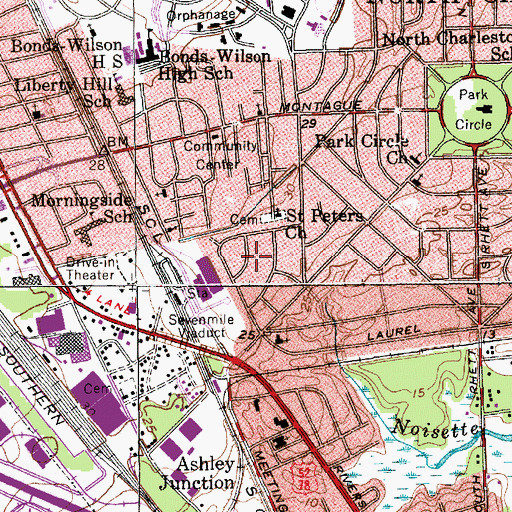 Topographic Map of John C Calhoun Homes, SC