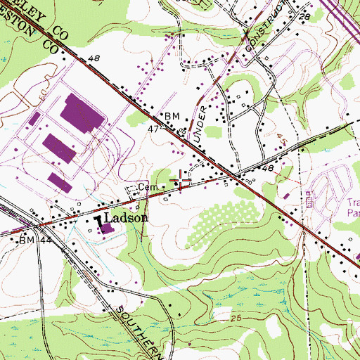 Topographic Map of Ladson Baptist Church, SC