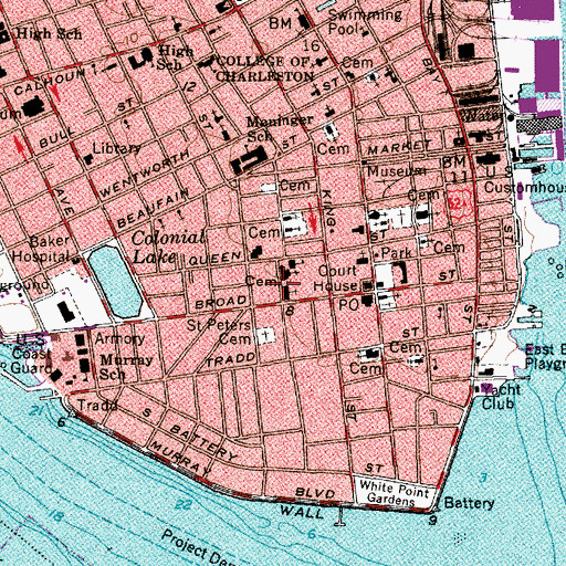 Topographic Map of Legare Street Free School (historical), SC