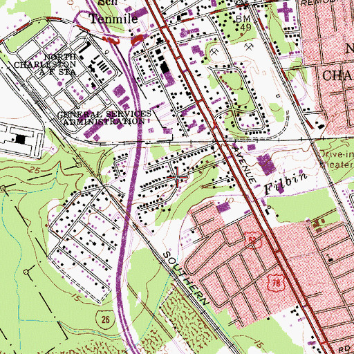 Topographic Map of Liberty Park, SC