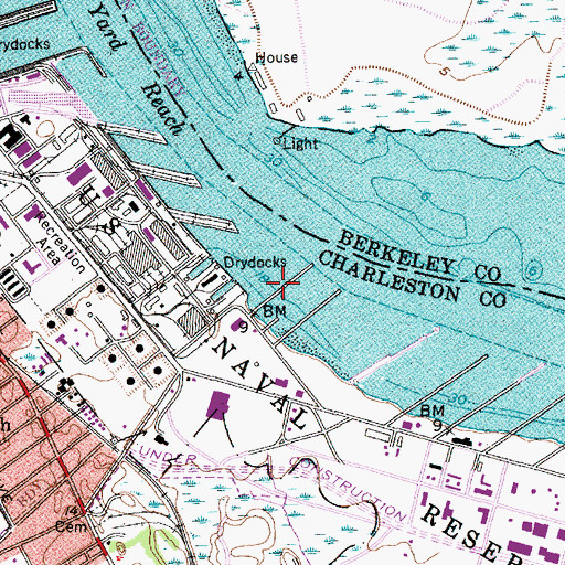 Topographic Map of Pier K, SC