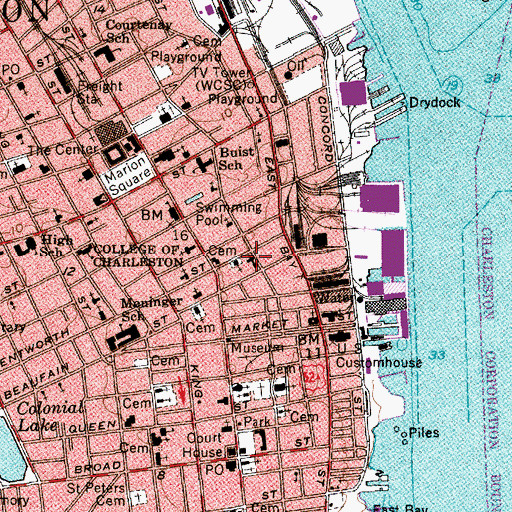 Topographic Map of Salem Baptist Church (historical), SC