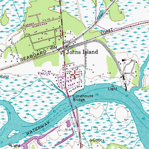 Topographic Map of Shell Point, SC