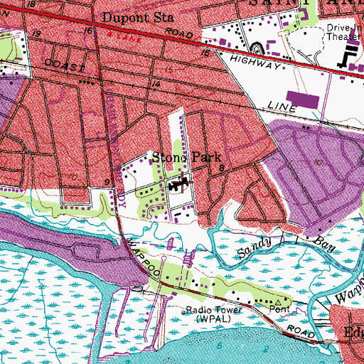 Topographic Map of Stono Park Elementary School, SC