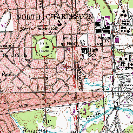 Topographic Map of Swamp Park, SC