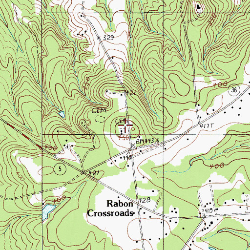 Topographic Map of Ebenezer Cemetery, SC