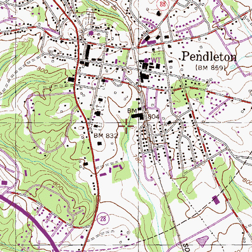 Topographic Map of Pendleton Presbyterian Church, SC