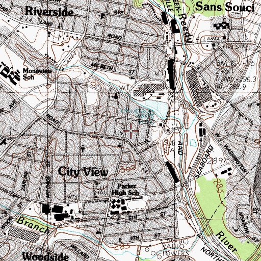 Topographic Map of John Calvin Presbyterian Church, SC