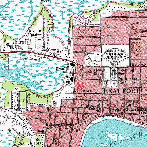 Topographic Map of Robert Smalls High School, SC