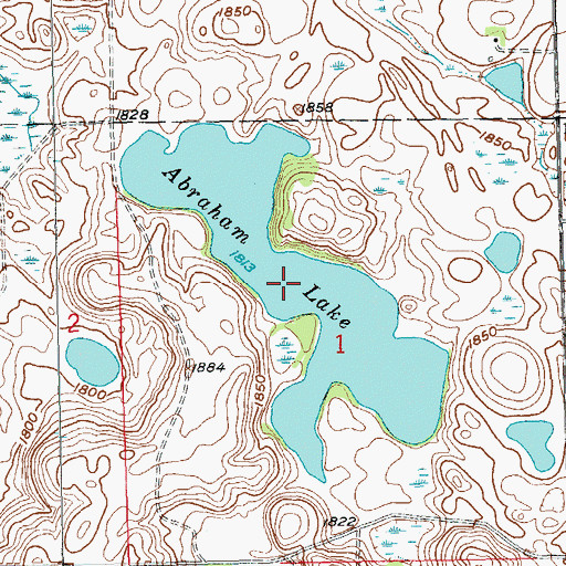 Topographic Map of Abraham Lake, SD