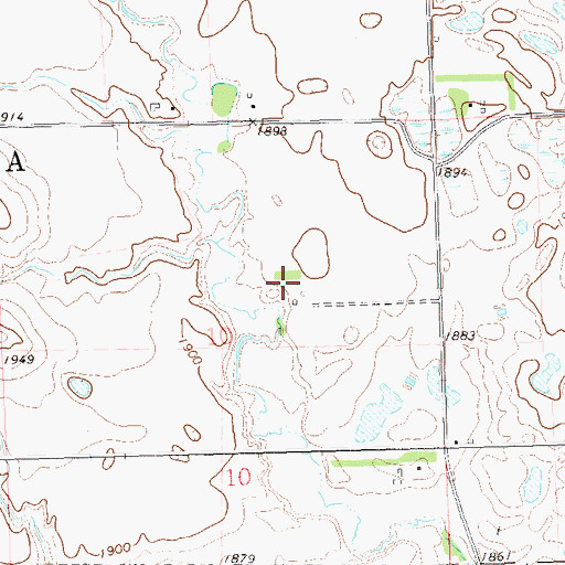 Topographic Map of Antelope Valley, SD