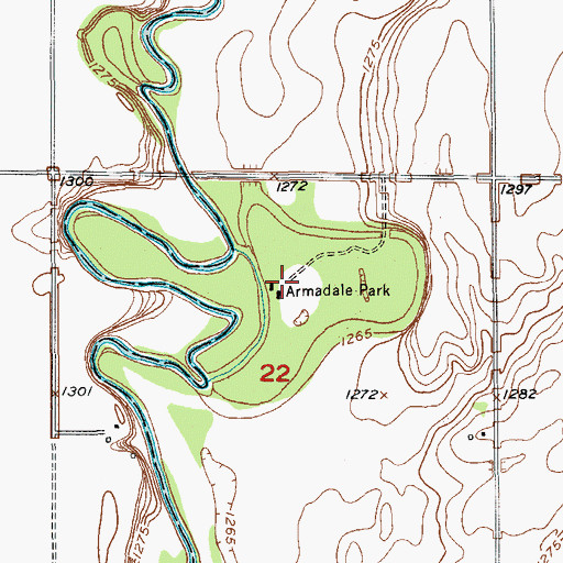 Topographic Map of Armadale Park, SD