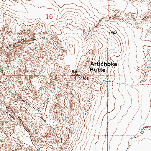Topographic Map of Artichoke Butte, SD