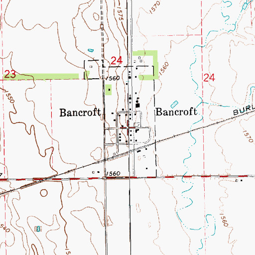 Topographic Map of Bancroft, SD