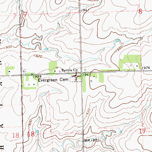 Topographic Map of Bemis Church, SD