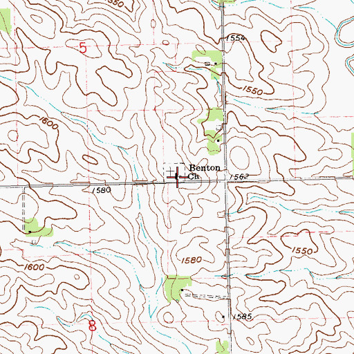 Topographic Map of Benton Church, SD